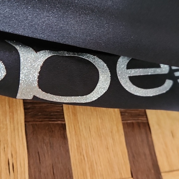 NWT!! BEBE LEGGINGS SILVER WRITING - Picture 7 of 11